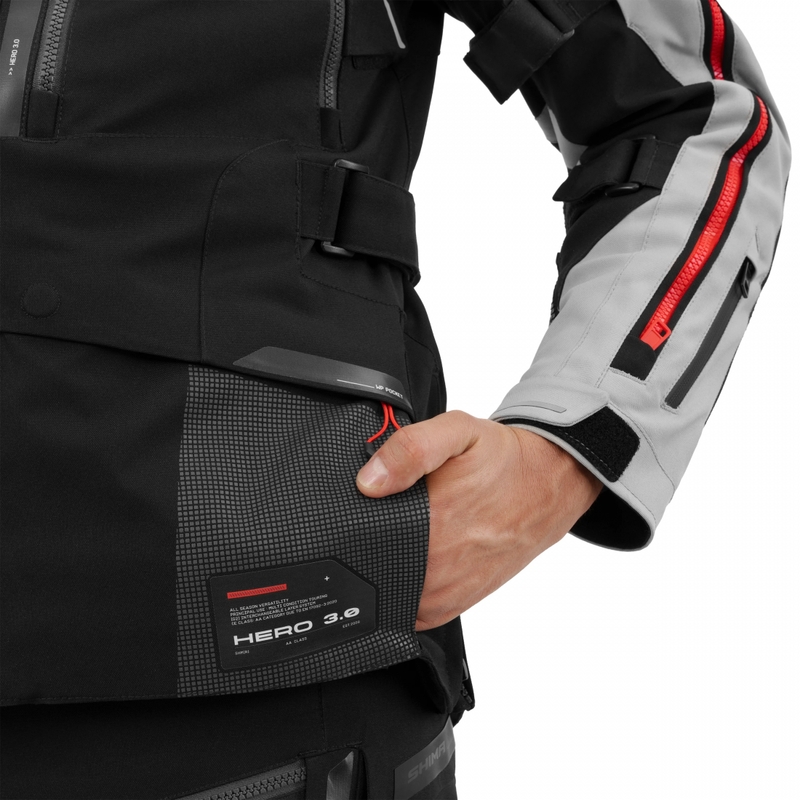 Shima Hero 3.0 motorcykeljakke grå-rød