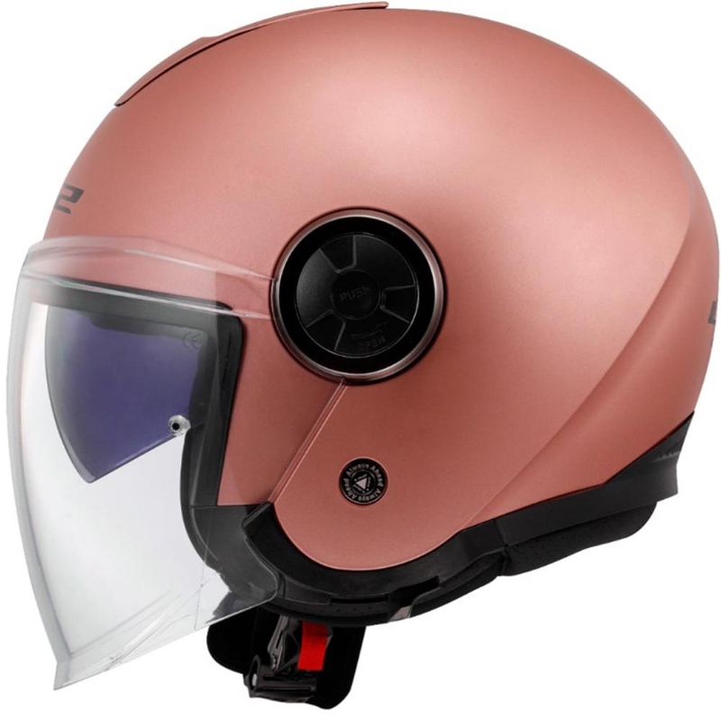 Åben motorcykelhjelm LS2 OF620 Classy Solid mat guld-pink