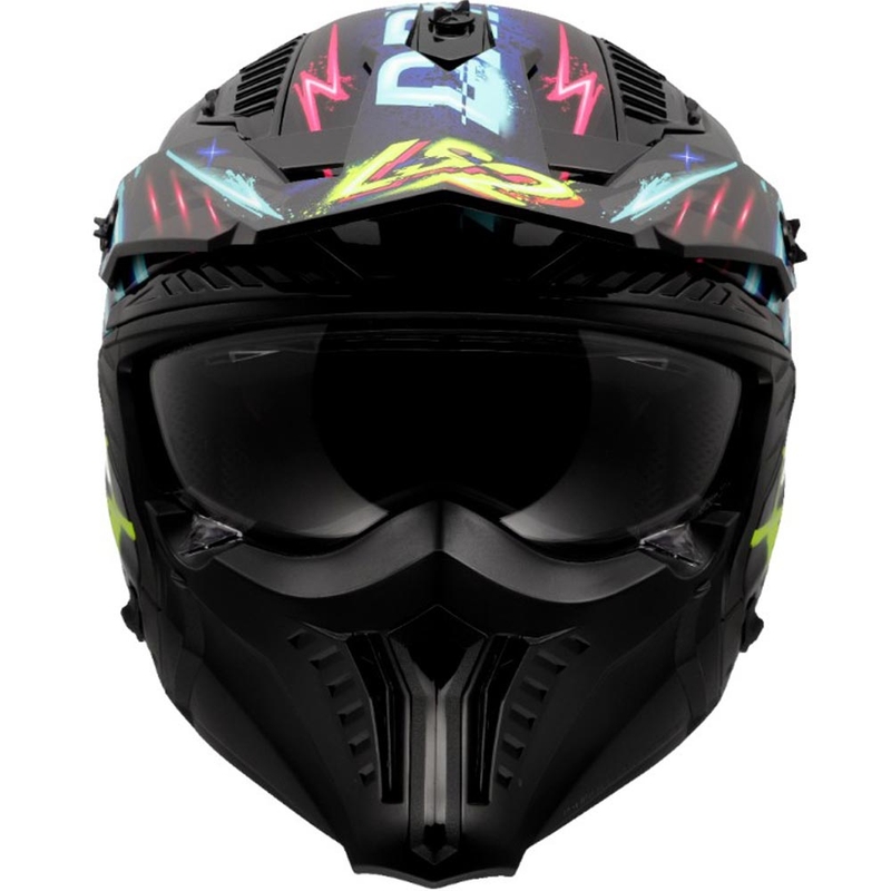 Trial motorcykelhjelm LS2 OF606 Drifter Rayz sort-blå