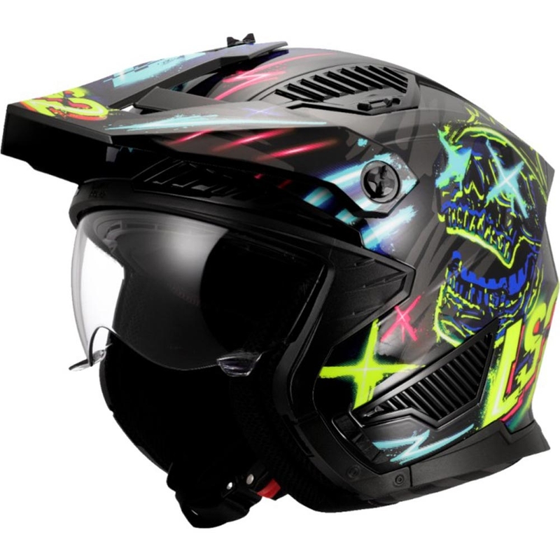 Trial motorcykelhjelm LS2 OF606 Drifter Rayz sort-blå