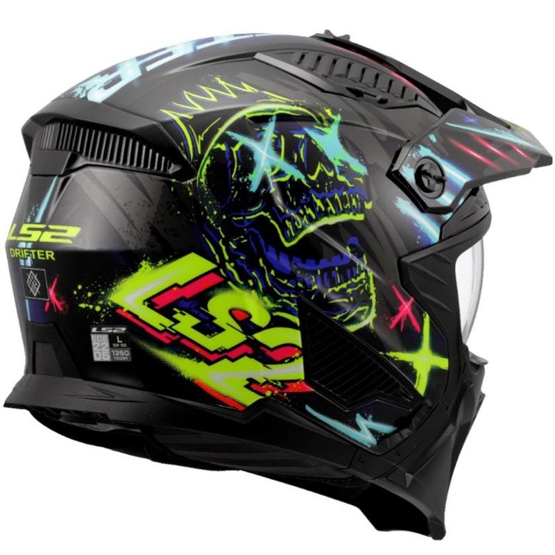 Trial motorcykelhjelm LS2 OF606 Drifter Rayz sort-blå