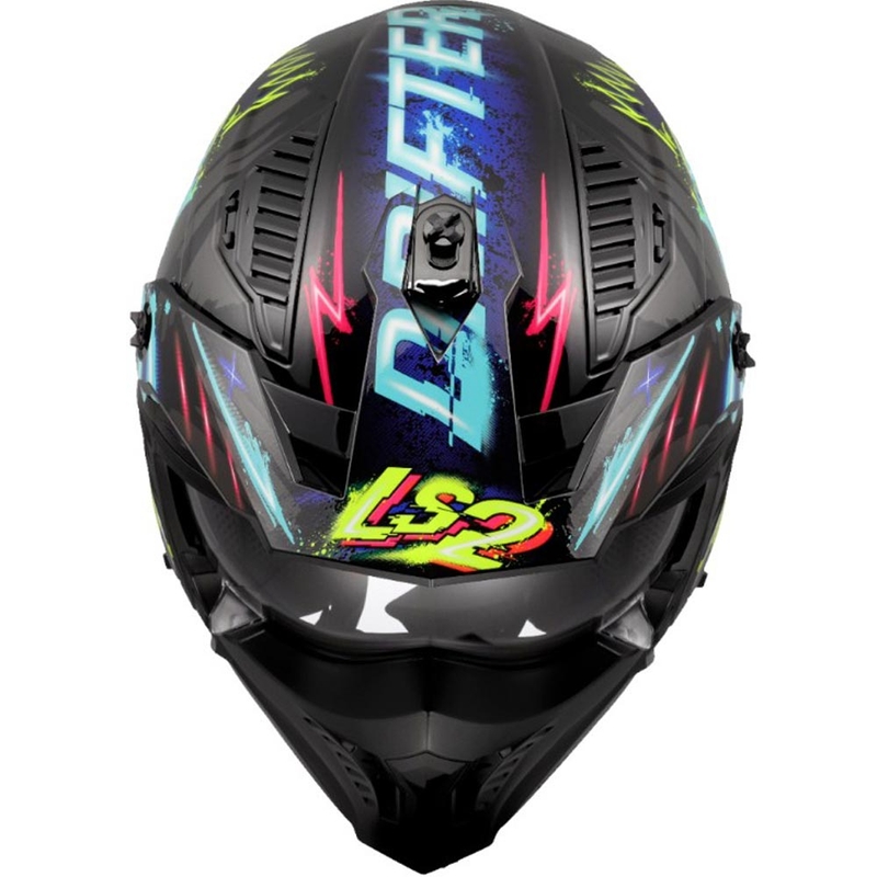 Trial motorcykelhjelm LS2 OF606 Drifter Rayz sort-blå
