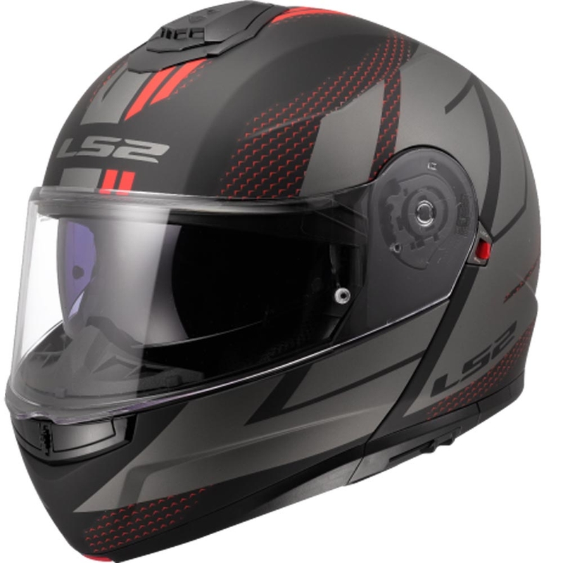 Flip-up motorcykelhjelm LS2 FF908 Strobe II Code sort-grå