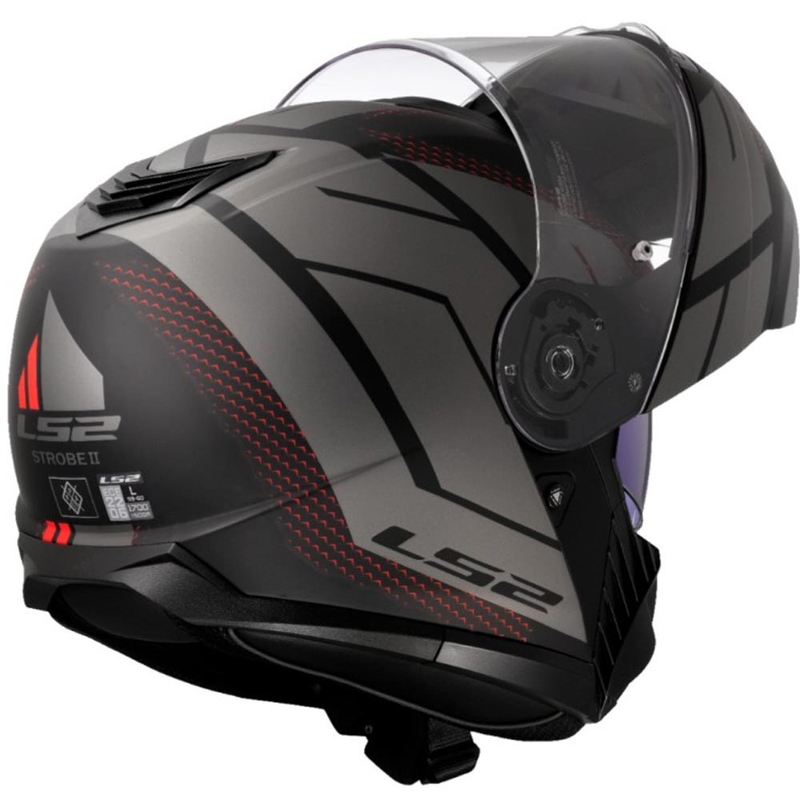 Flip-up motorcykelhjelm LS2 FF908 Strobe II Code sort-grå
