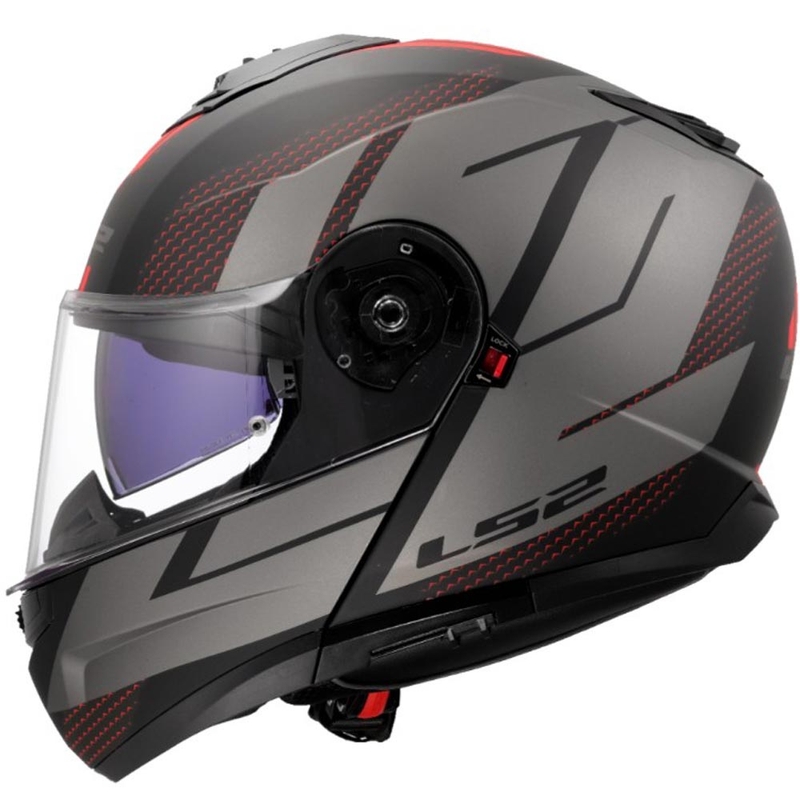 Flip-up motorcykelhjelm LS2 FF908 Strobe II Code sort-grå