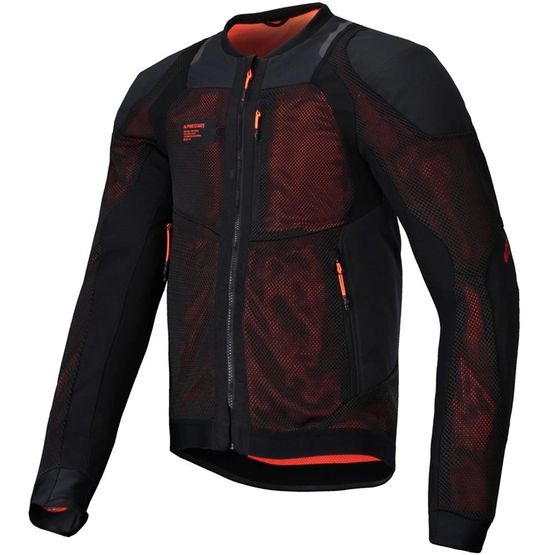 Alpinestars TROOP-AIR PRO motorcykeljakke sort-fluorrød