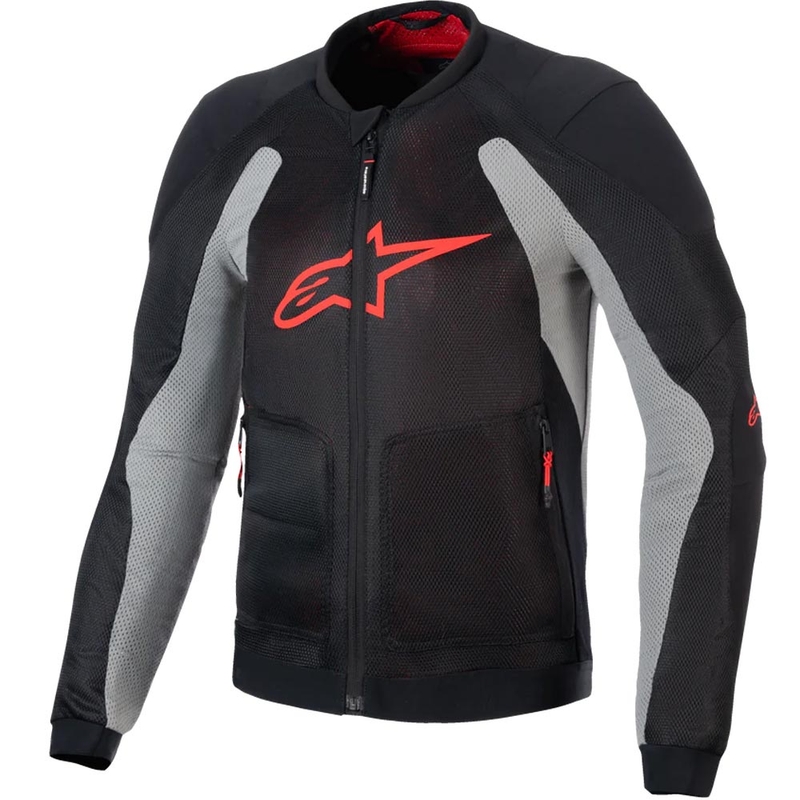 Alpinestars TROOP-AIR PRO motorcykeljakke sort-lys grå-rød