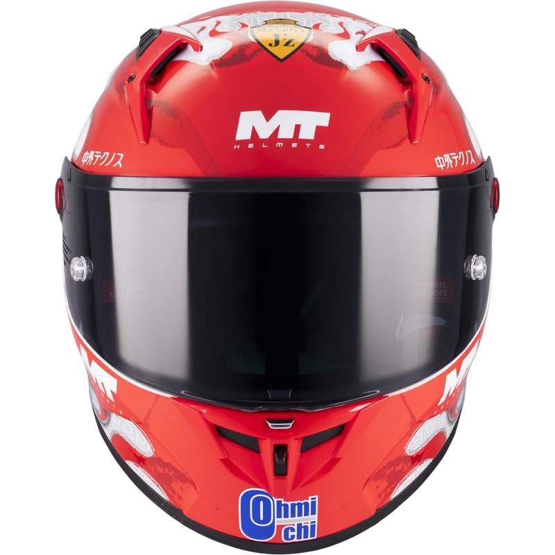 Fullface motorcykelhjelm KRE + S Yamanaka A5 rød-hvid
