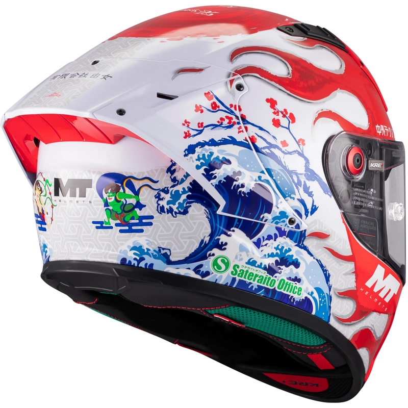Fullface motorcykelhjelm KRE + S Yamanaka A5 rød-hvid