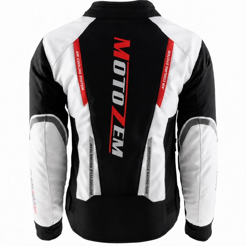 Dame motorcykeljakke Motozem Team 2 sort-hvid