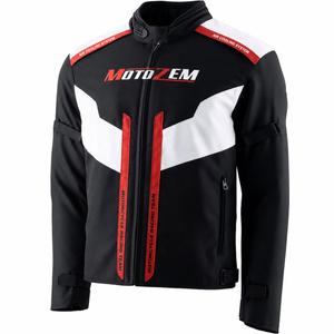 Motozem Team 2 motorcykeljakke sort-hvid