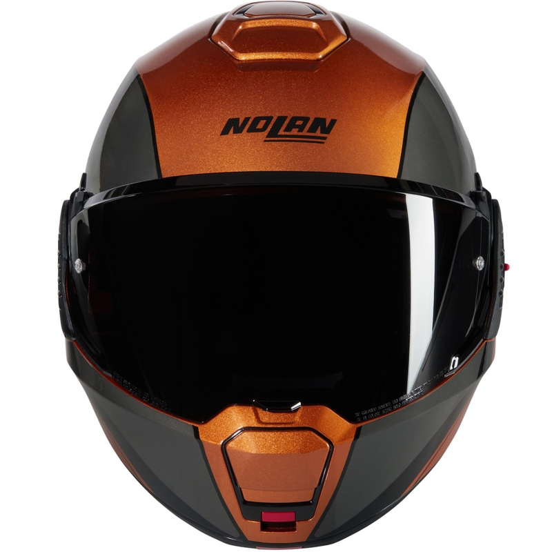 Flip-up motorcykelhjelm Nolan N120-1 Verniciatura Speciale N-COM 343 blank okker-sort