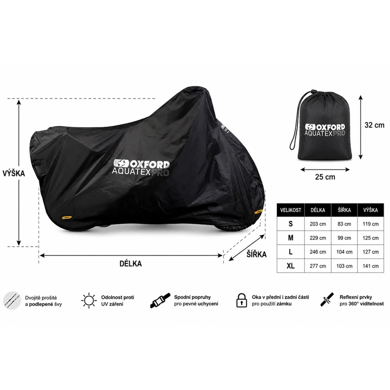 Oxford Aquatex PRO motorcykelbetræk, sort