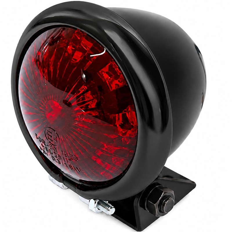 Highsider Smart Bates Style LED motorcykel baglygte sort-krom