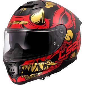 Fullface motorcykelhjelm LS2 FF808 Drako sort-rød