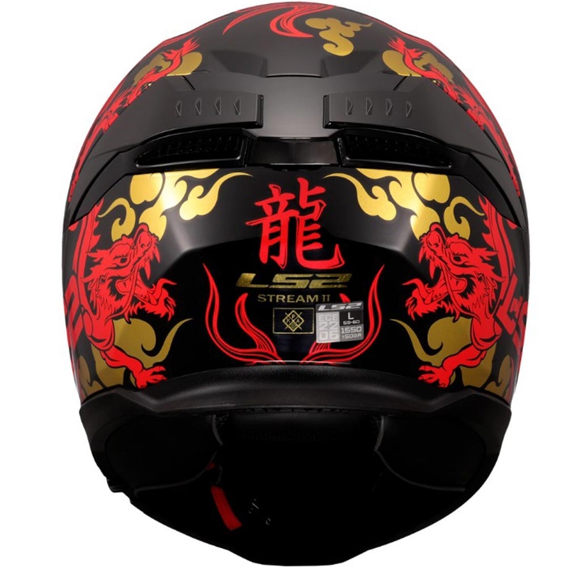 Fullface motorcykelhjelm LS2 FF808 Drako sort-rød