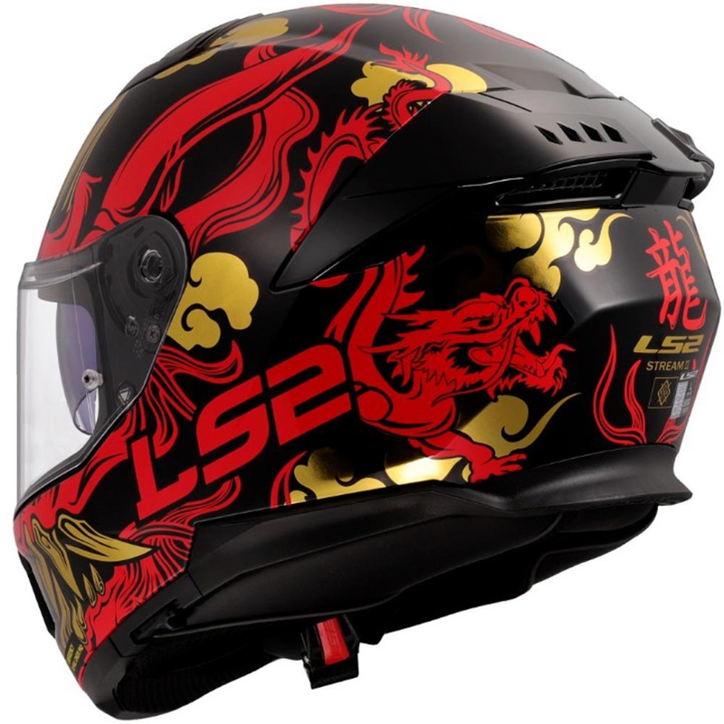 Fullface motorcykelhjelm LS2 FF808 Drako sort-rød