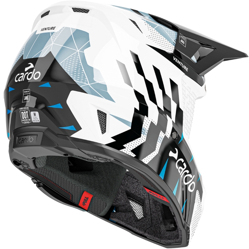 Motocross hjelm med intercom Cardo Venture sort-hvid-grå