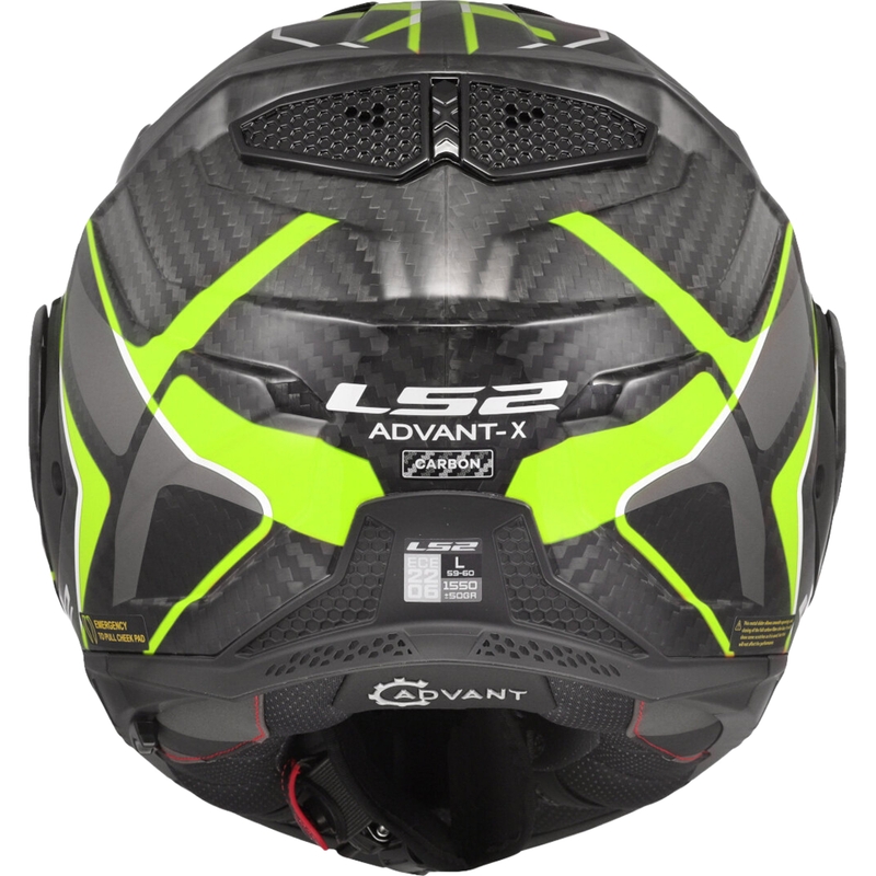 Flip-up motorcykelhjelm LS2 FF901 Advant XC Future II sort-fluo gul