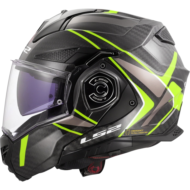 Flip-up motorcykelhjelm LS2 FF901 Advant XC Future II sort-fluo gul