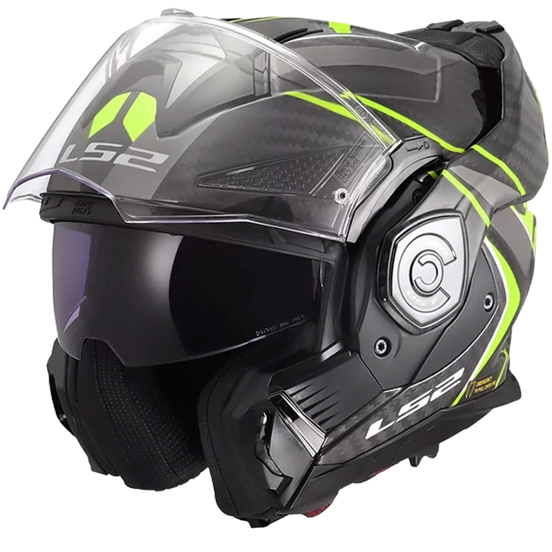 Flip-up motorcykelhjelm LS2 FF901 Advant XC Future II sort-fluo gul