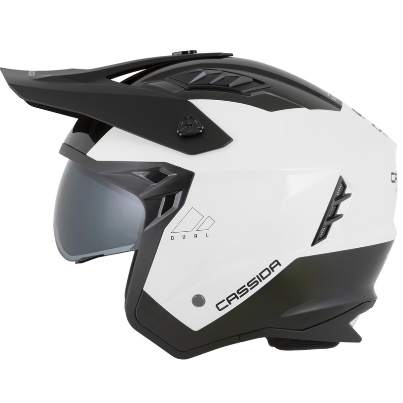 Modulær motorcykelhjelm Cassida Cross Country Dual hvid-sort