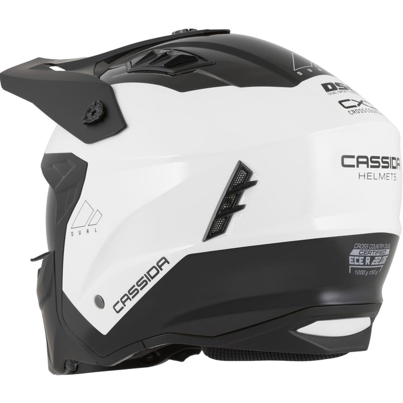 Modulær motorcykelhjelm Cassida Cross Country Dual hvid-sort