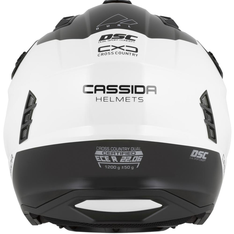 Modulær motorcykelhjelm Cassida Cross Country Dual hvid-sort