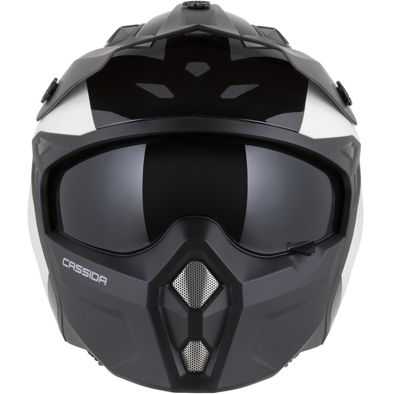 Modulær motorcykelhjelm Cassida Cross Country Dual hvid-sort