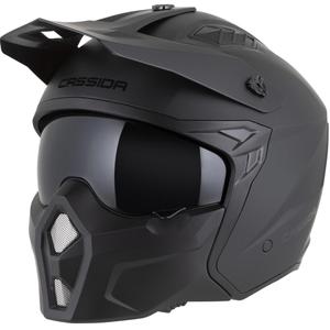 Modulær motorcykelhjelm Cassida Cross Country Dual mat sort