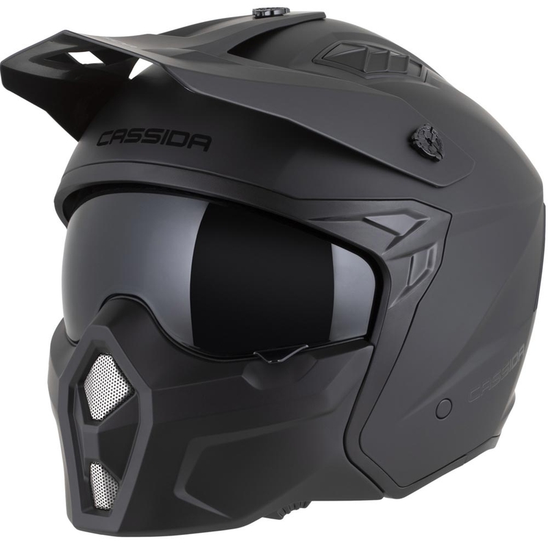 Modulær motorcykelhjelm Cassida Cross Country Dual mat sort