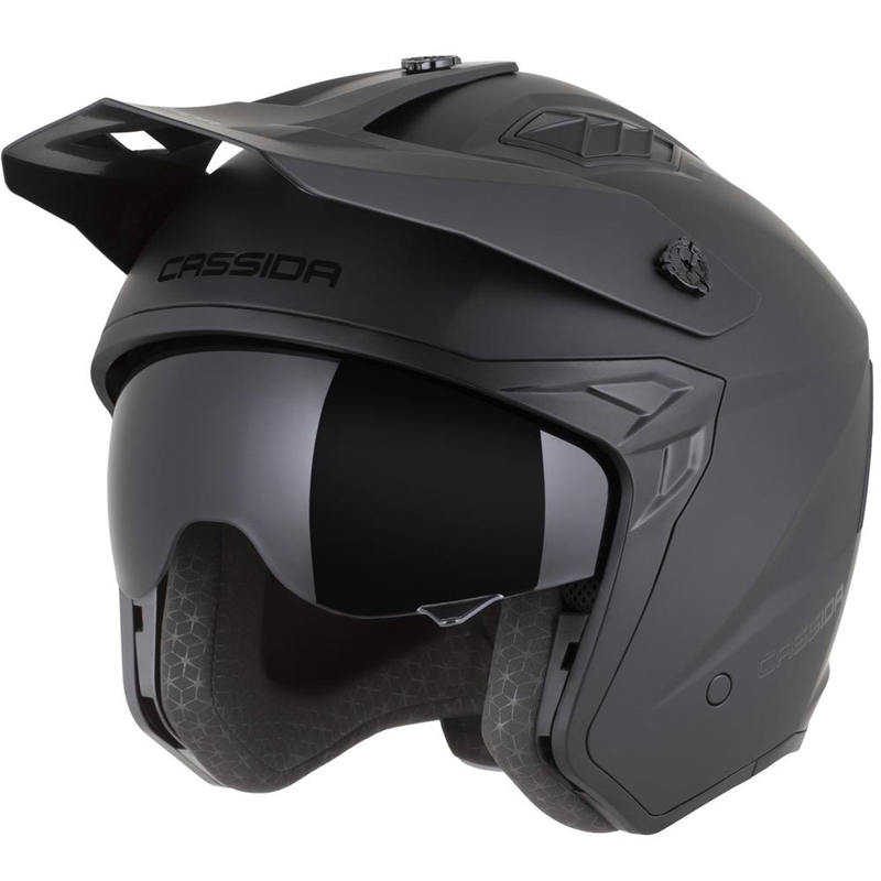 Modulær motorcykelhjelm Cassida Cross Country Dual mat sort
