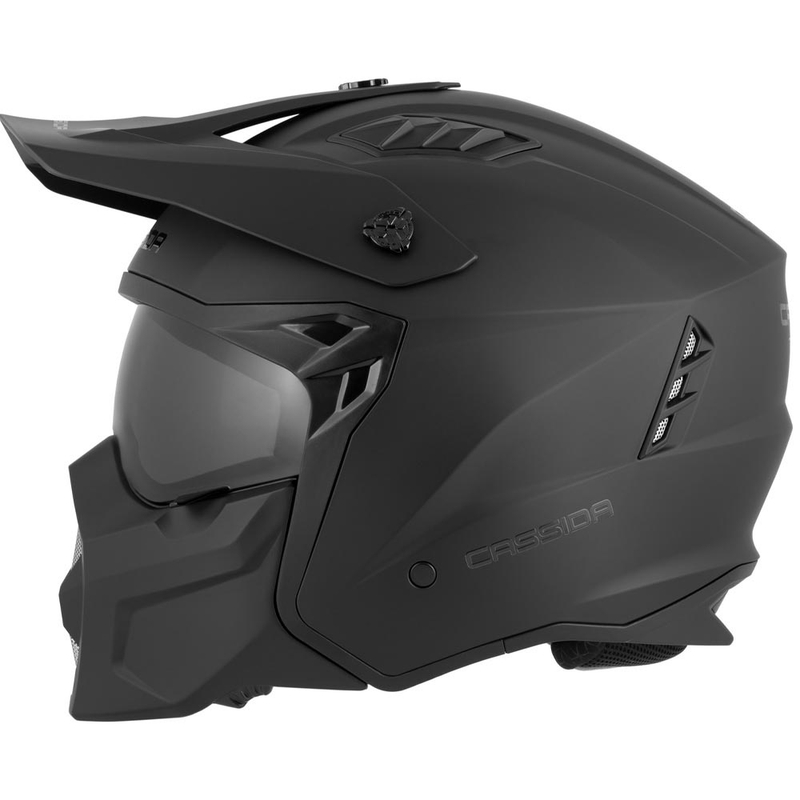 Modulær motorcykelhjelm Cassida Cross Country Dual mat sort