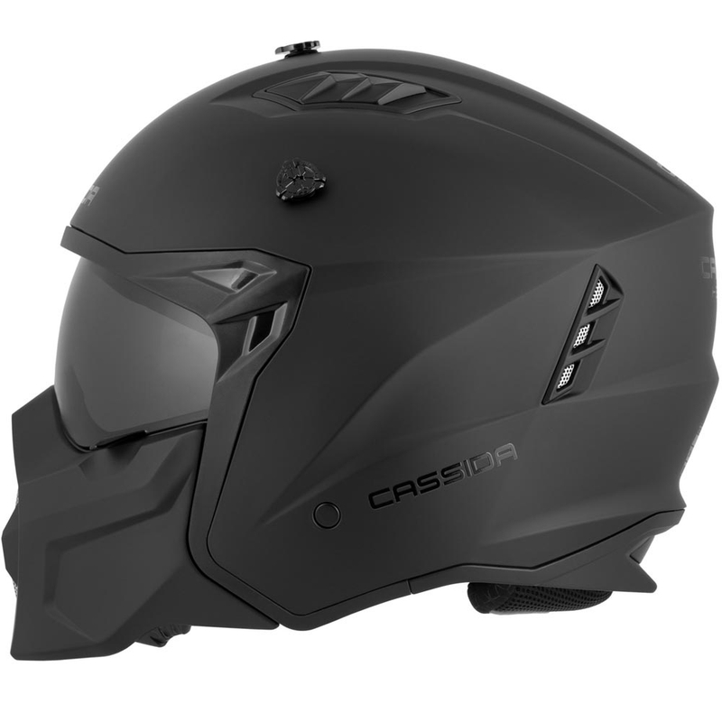 Modulær motorcykelhjelm Cassida Cross Country Dual mat sort