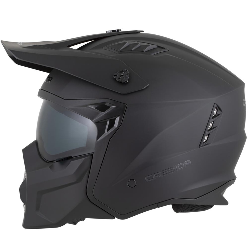 Modulær motorcykelhjelm Cassida Cross Country Dual mat sort