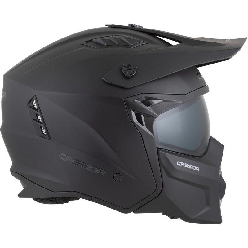 Modulær motorcykelhjelm Cassida Cross Country Dual mat sort