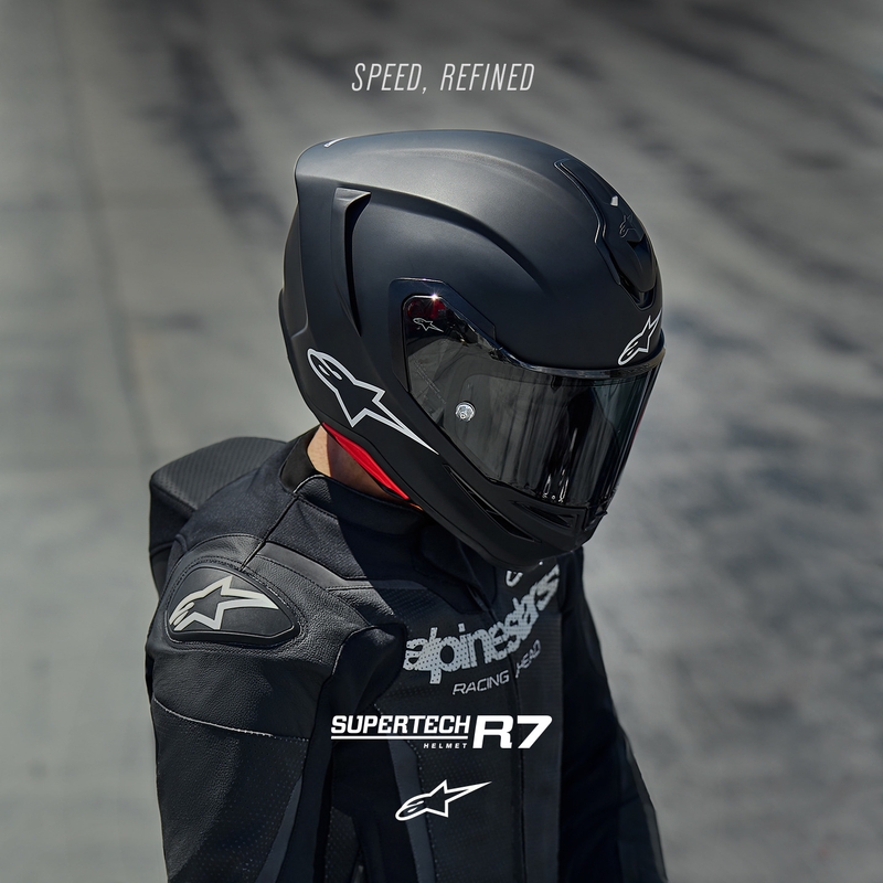 Alpinestars S-R7 Solid fullface motorcykelhjelm, matsort