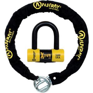 AUVRAY X-Lock skivelås med kæde 120 cm sort-gul