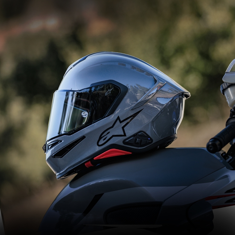 Alpinestars S-R7 Solid fullface motorcykelhjelm grå