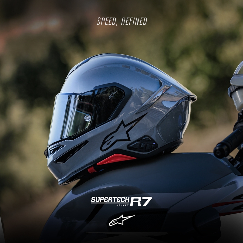 Alpinestars S-R7 Solid fullface motorcykelhjelm grå