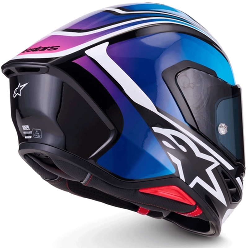 Alpinestars S-R7 Zeal integralhjelm sort-blå-fluo pink-hvid