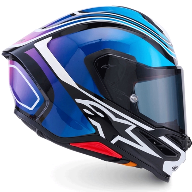 Alpinestars S-R7 Zeal integralhjelm sort-blå-fluo pink-hvid