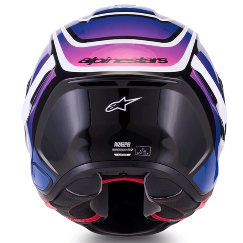 Alpinestars S-R7 Zeal integralhjelm sort-blå-fluo pink-hvid