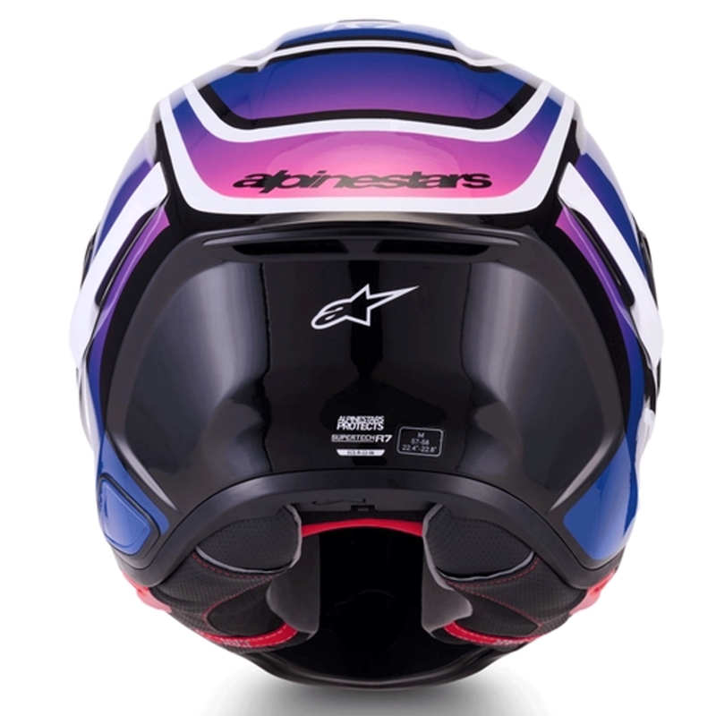 Alpinestars S-R7 Zeal integralhjelm sort-blå-fluo pink-hvid