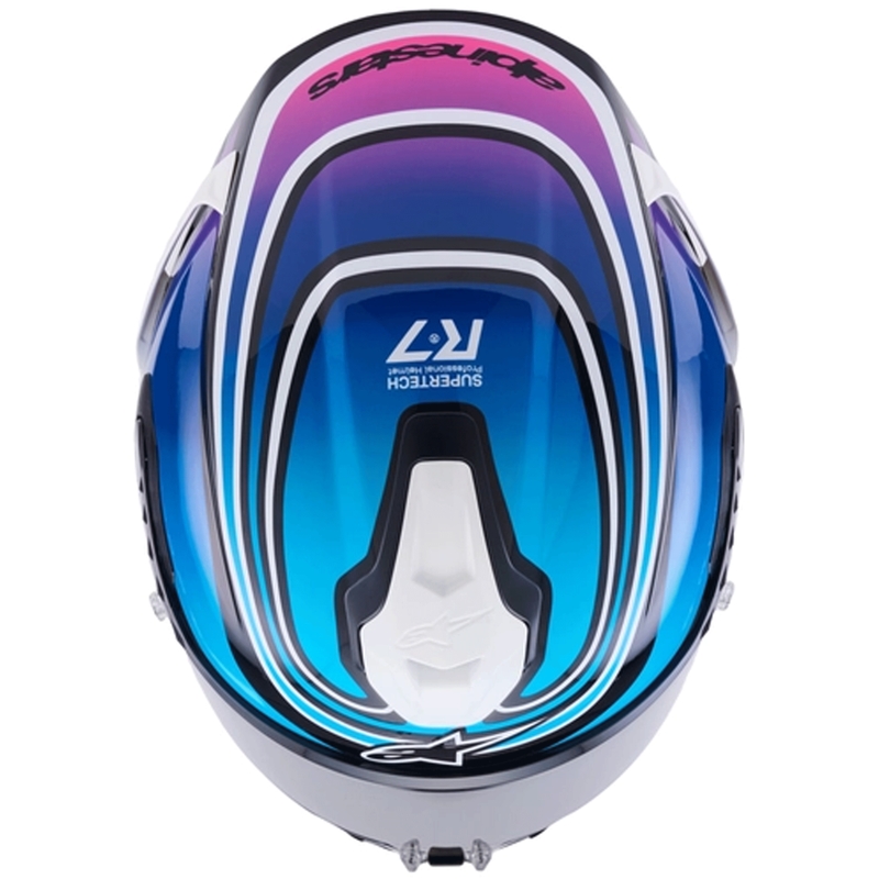 Alpinestars S-R7 Zeal integralhjelm sort-blå-fluo pink-hvid