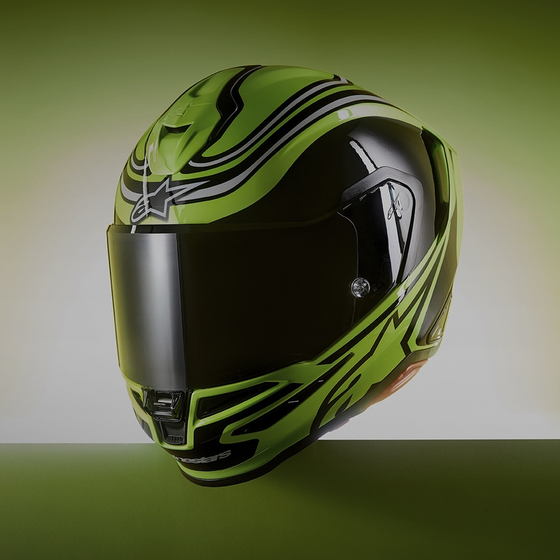 Alpinestars S-R7 Zeal fullface motorcykelhjelm fluo gul-sort-hvid