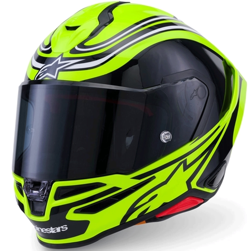 Alpinestars S-R7 Zeal fullface motorcykelhjelm fluo gul-sort-hvid