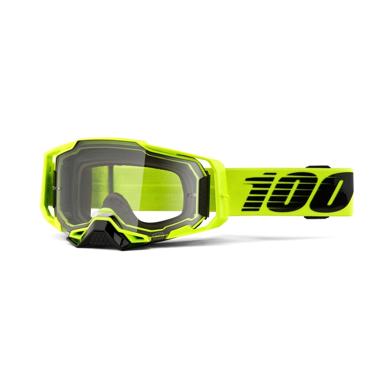 Motocrossbriller 100% ARMEGA Nuclear Citrusgul (klar plexi)