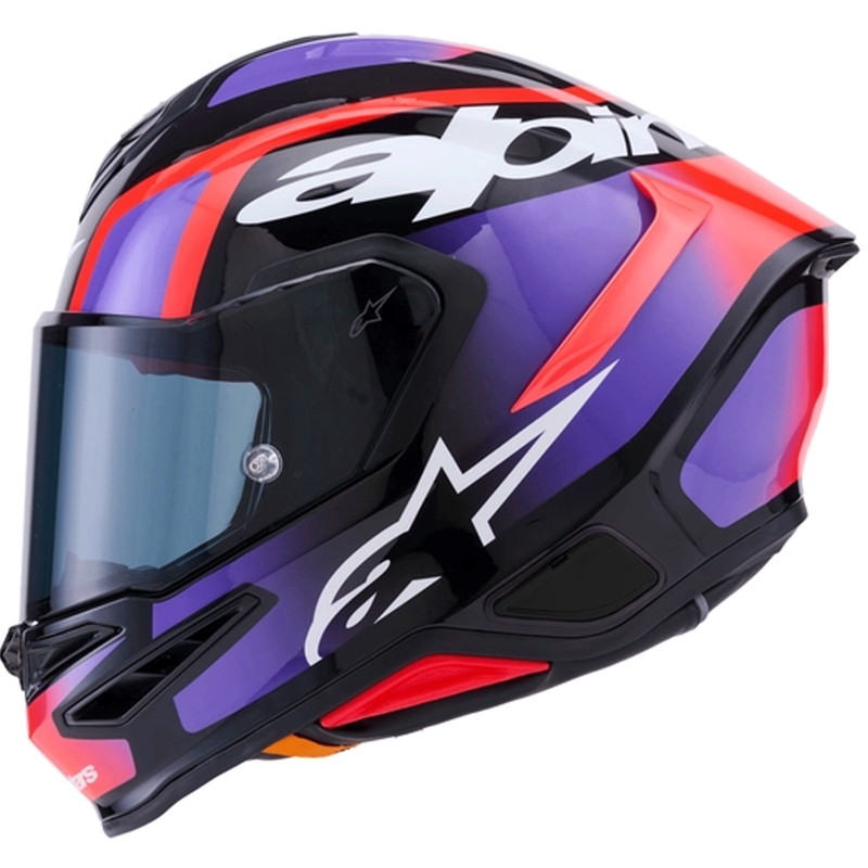 Alpinestars S-R7 Lumen fullface motorcykelhjelm sort-lilla-fluo rød-hvid
