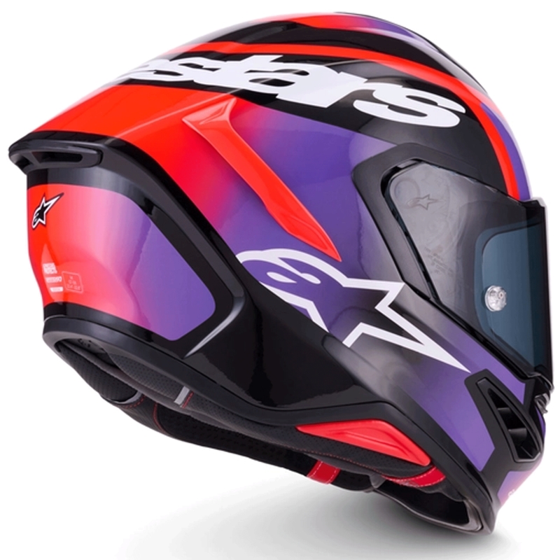 Alpinestars S-R7 Lumen fullface motorcykelhjelm sort-lilla-fluo rød-hvid